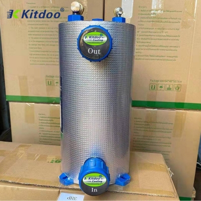 Intercambiador de tubo de titanio para tanque de peces refrigerado por agua para alimentos marinos para enfriadores de tanques de peces de agua salada